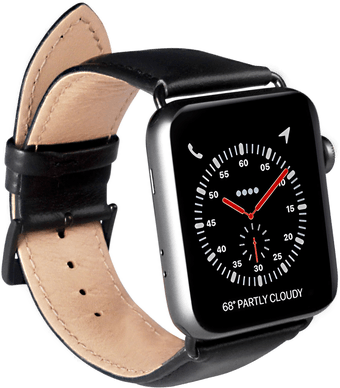 Buffalo skinnreim Apple Watch 42/44/45mm - Svart