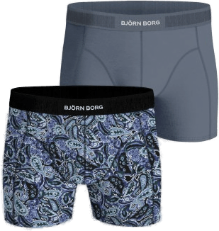 Björn Borg Premium Cotton Stretch Boxer Blå Mønster