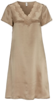 Damella Woven Silk Nightdress Nougat