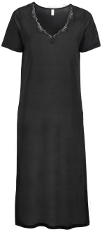 Damella Silk Nightdress Svart