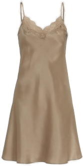 Damella Woven Silk Lace Nightdress Nougat