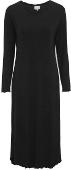 Damella Bamboo Long Sleeve Nightdress Svart