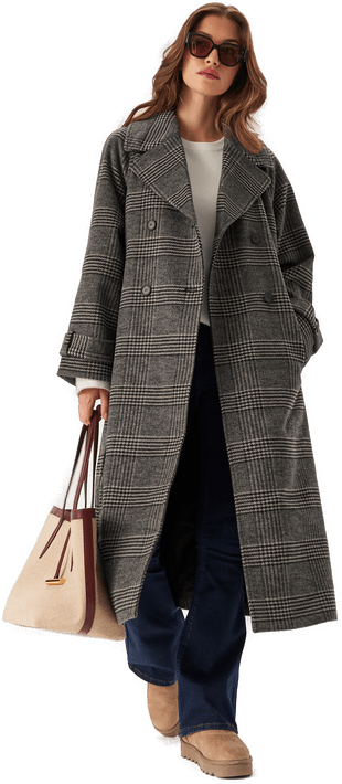 Gant Checked Wool Trench Coat