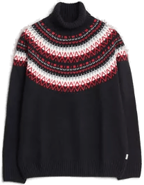 Gant Fairisle Turtleneck Black