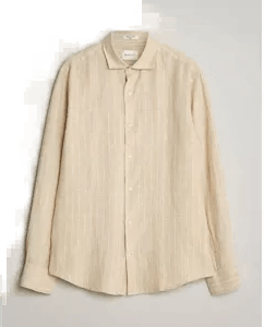 Gant Regular Fit Linen Shirt Oat Beige