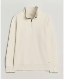 Gant Interlock Half Zip Creamed White