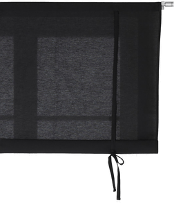 &Home Roll up-gardin halvpanama Svart