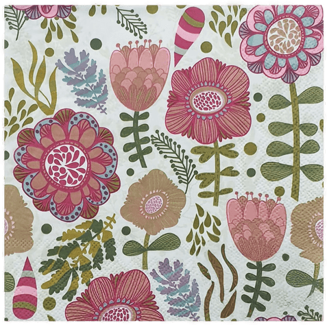 Dynäs Import Servietter Blomsterprakt Rosa