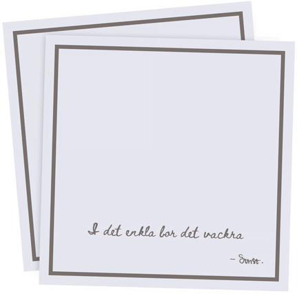 Ernst serviett med sitat - I det enkla 20 stk. Lysegrå