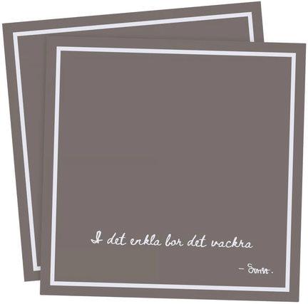 Ernst serviett med sitat - I det enkla 20 stk. Gråbrun