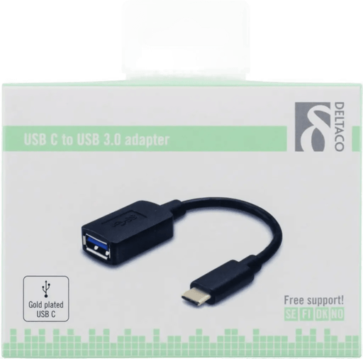 Deltaco USB-C adapter 15 cm