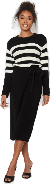 Happy Holly Stripete O-hals Strikket Kjole