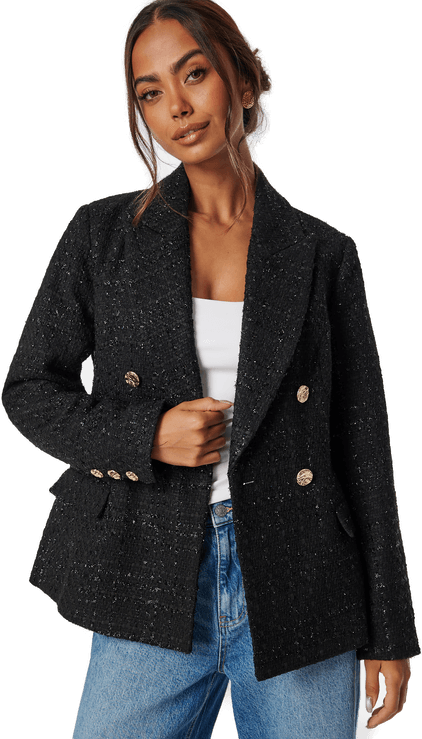 Chiara Forthi Double Breasted Bouclé Blazer