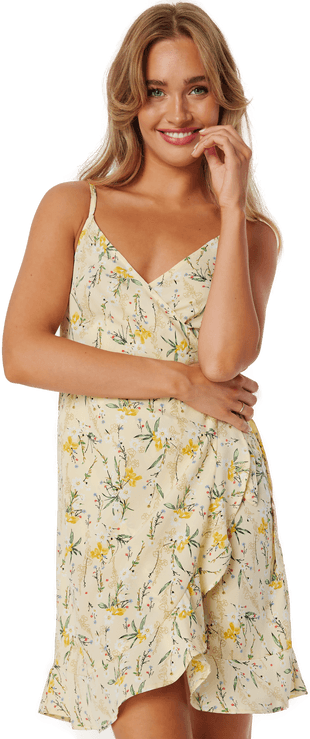 Bubbleroom Flounce Short Strap Dress