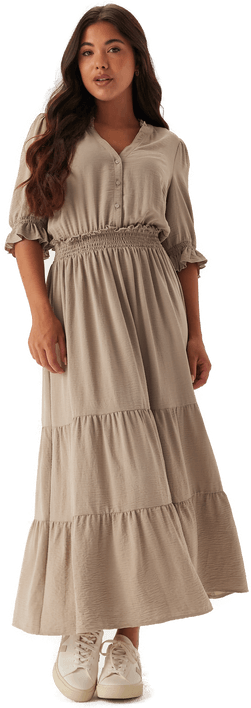 Happy Holly Frill Neck Maxi Dress