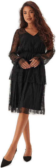 Happy Holly Puff Sleeve Lace Dress