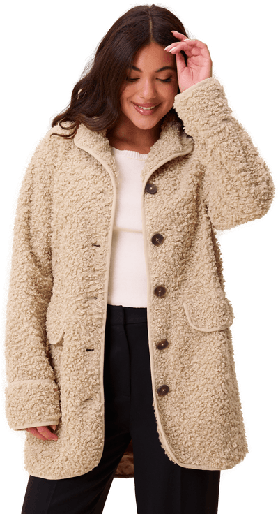 Happy Holly High Neck Teddy Jacket