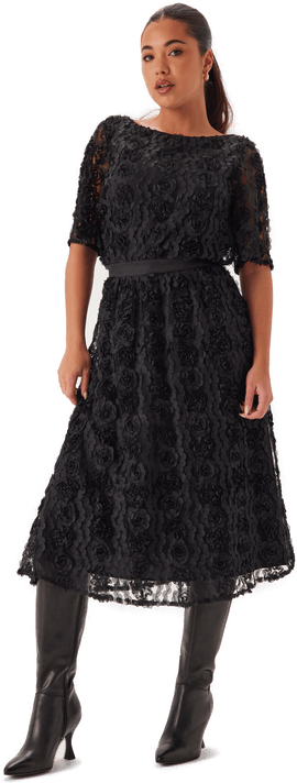 Bubbleroom 3D Flower Midi Skirt