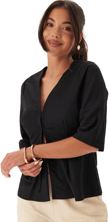 Happy Holly Soft Short Sleeve Blazer