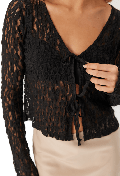 Bubbleroom Reversible Lace Cardigan