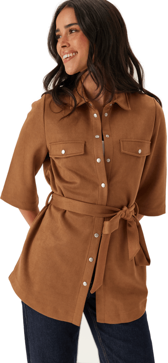 Happy Holly Faux Suede Shirt