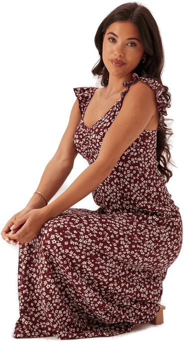 Bubbleroom Frill Maxi Dress