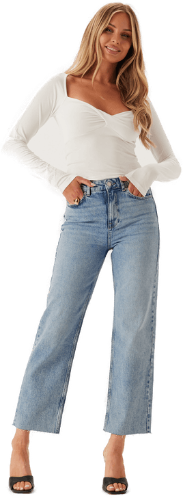 Bubbleroom High Straight Ankle Jeans