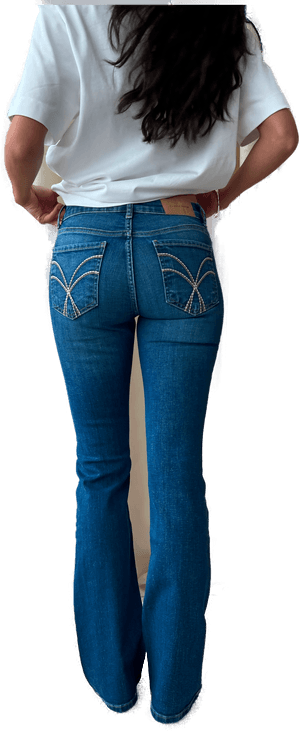 Bubbleroom Low Embroidery Pocket Jeans