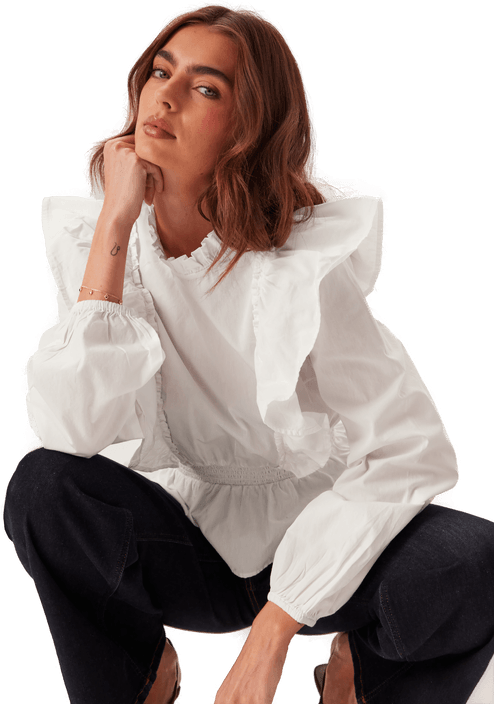 Bubbleroom Cotton Frill Blouse