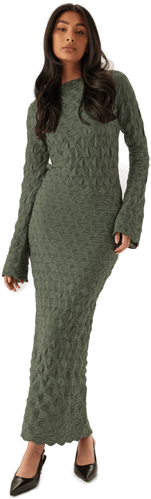 Bubbleroom Structure Long Sleeve Midi Dress