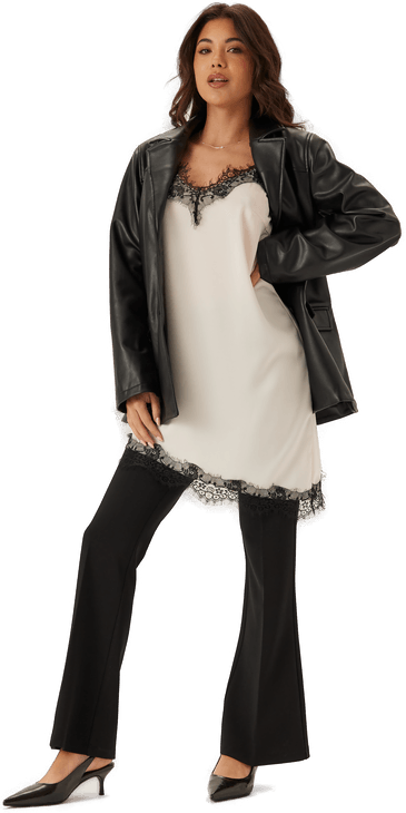 Bubbleroom Satin Lace Mini Dress