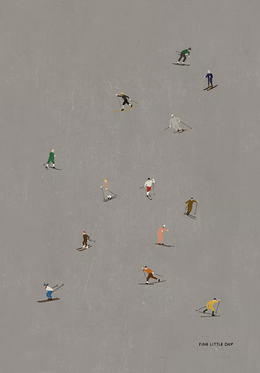 Fine Little Day Skiers poster 50x70 cm