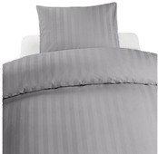 Borganäs Dynetrekksett Enkeltseng Satin Lysegrå