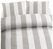 Borganäs of Sweden Dobbelt Sengesett Block Stripe Grå