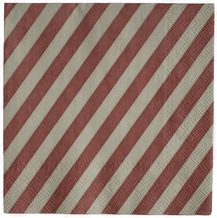 Dbkd Stripe papirserviett 33x33 cm Dark red