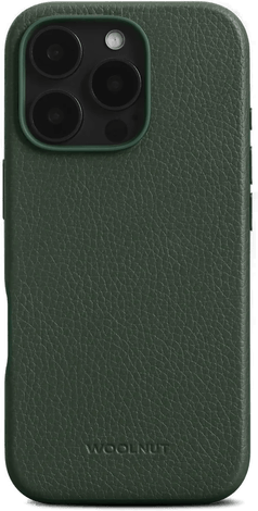 Woolnut Ekte Skinn Deksel iPhone 16 Pro - Grønn