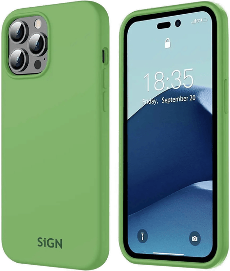 SiGN Liquid Silicone-etui iPhone 14 Pro Max - Jadegrønn