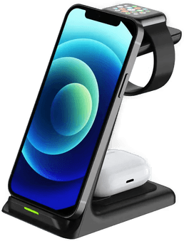 Sign 3-i-1 Qi trådløs ladestativ 15W