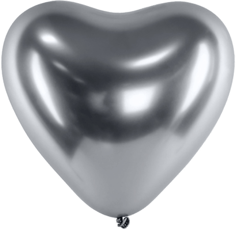 Ballongkungen Hjerteballonger Krom Sølv