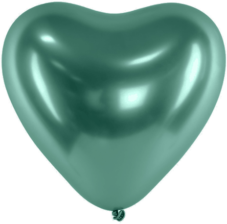 Hjerteballonger Krom Grønn - Ballongkungen