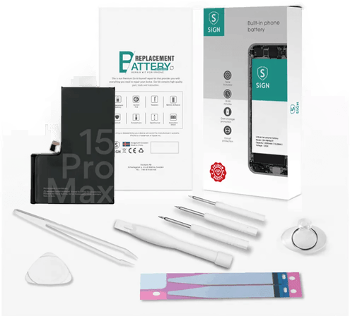 Sign batteribyttesett – iPhone 15 Pro Max
