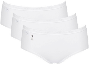 Sloggi Pearl Midi Truser 3P Hvit