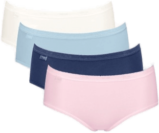 Sloggi Basic Plus Midi Truser 4P Hvit/Rosa