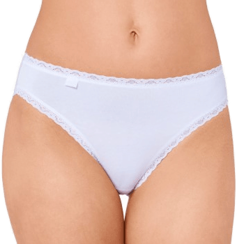 Sloggi Cotton Lace Tai Briefs 3P Hvit