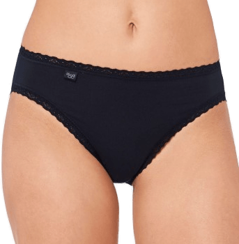 Sloggi Cotton Lace Tai Briefs 3P Svart