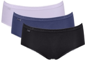 Sloggi Truser 3P Basic Plus Midi Svart/Blå