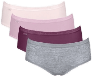 Sloggi Basic Plus Midi Truser 4P Rosa/Grå