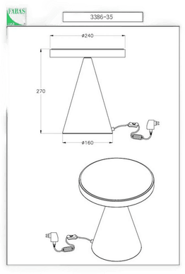 Fabas Luce Neutra LED-bordlampe 27 cm matt gull