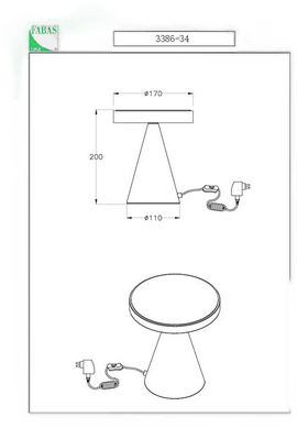 Fabas Luce Neutra LED-bordlampe, svart