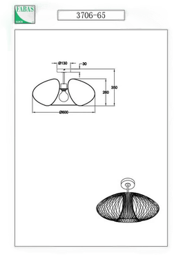 Fabas Luce Fassa taklampe, Ø 60 cm